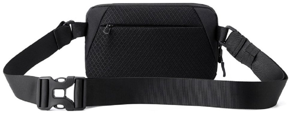 Текстильна чоловіча сумка бананка чорного кольору Confident 90741 modnotak фото №16