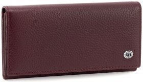 Женский кожаный кошелек бордового цвета с магнитной застежкой ST Leather 90841