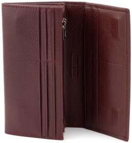 Женский кожаный кошелек бордового цвета с магнитной застежкой ST Leather 90841