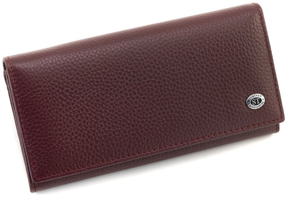 Женский кожаный кошелек бордового цвета с магнитной застежкой ST Leather 90841 фото №3 Женский кожаный кошелек бордового цвета с магнитной застежкой ST Leather 90841 modnotak фото №3