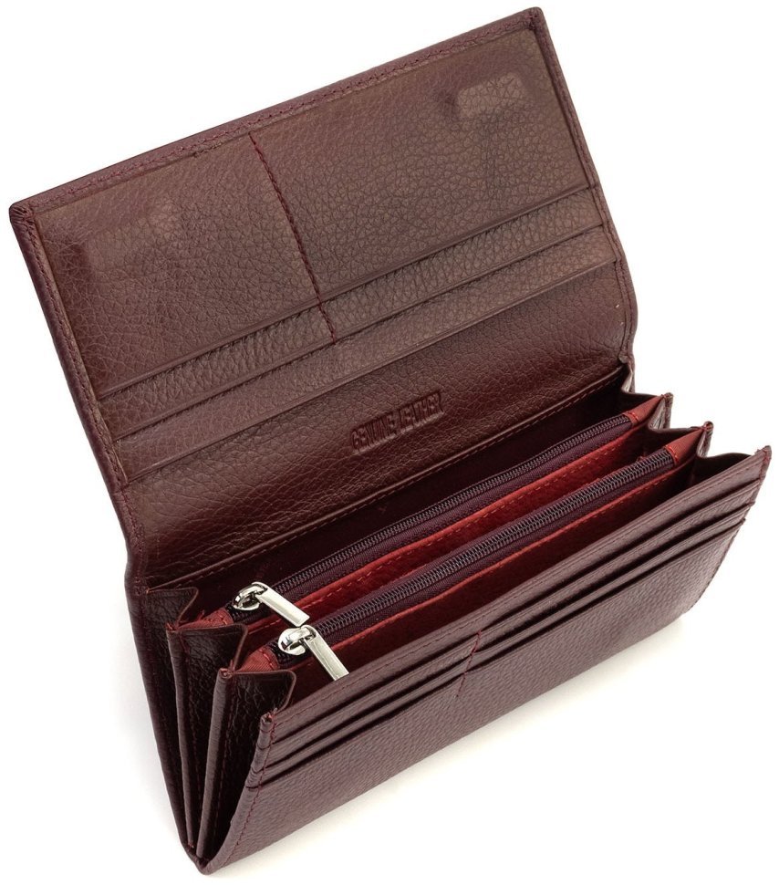 Женский кожаный кошелек бордового цвета с магнитной застежкой ST Leather 90841 фото №6 Женский кожаный кошелек бордового цвета с магнитной застежкой ST Leather 90841 modnotak фото №6