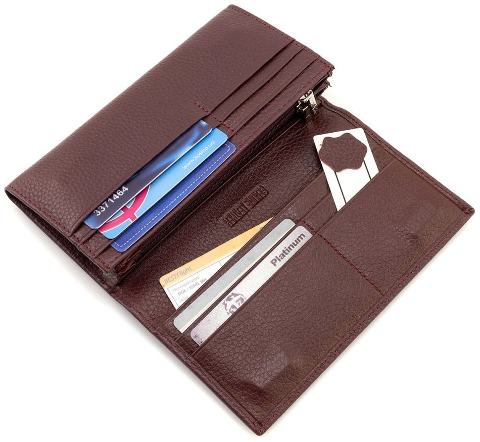 Женский кожаный кошелек бордового цвета с магнитной застежкой ST Leather 90841 фото №8 Женский кожаный кошелек бордового цвета с магнитной застежкой ST Leather 90841 modnotak фото №8