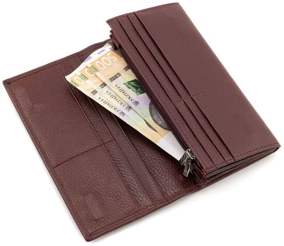 Женский кожаный кошелек бордового цвета с магнитной застежкой ST Leather 90841 фото №9 Женский кожаный кошелек бордового цвета с магнитной застежкой ST Leather 90841 modnotak фото №9