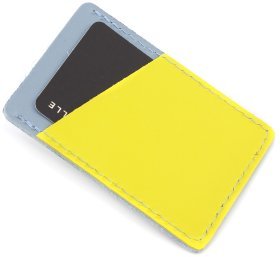 Желто-голубой картхолдер из натуральной кожи с надписью З Україною в серці - Grande Pelle (13126)