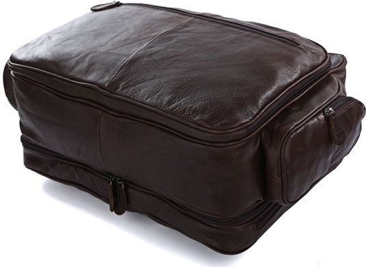 Коричневая деловая сумка для ноутбука с карманом органайзером  VINTAGE STYLE (14055)
