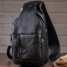 Чорна стильна сумка-рюкзак з натуральної шкіри VINTAGE STYLE (14414) - 3