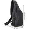 Чорна стильна сумка-рюкзак з натуральної шкіри VINTAGE STYLE (14414) - 5