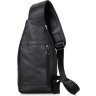 Чорна стильна сумка-рюкзак з натуральної шкіри VINTAGE STYLE (14414) - 8