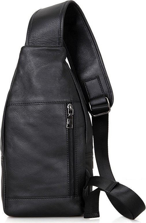 Черная стильная сумка-рюкзак из натуральной кожи VINTAGE STYLE (14414)