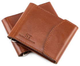 Недорогой зажим для денег рыжего цвета ST Leather (16847)