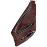 Деловая мужская сумка-слинг из натуральной кожи под фактуру кроко Vip Collection 102341 коричневого цвета modnotak фото - 5