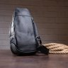 Шкіряний чоловічий слінг - рюкзак чорного кольору VINTAGE STYLE (14840) - 4