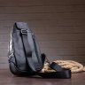 Кожаный мужской слинг - рюкзак черного цвета VINTAGE STYLE (14840) - 5