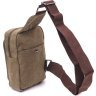 Мужская сумка через плечо из плотного текстиля в оливковом цвете Vintage (2421231)  - 2