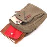 Чоловіча сумка через плече із щільного текстилю в оливковому кольорі Vintage (2421231) - 6