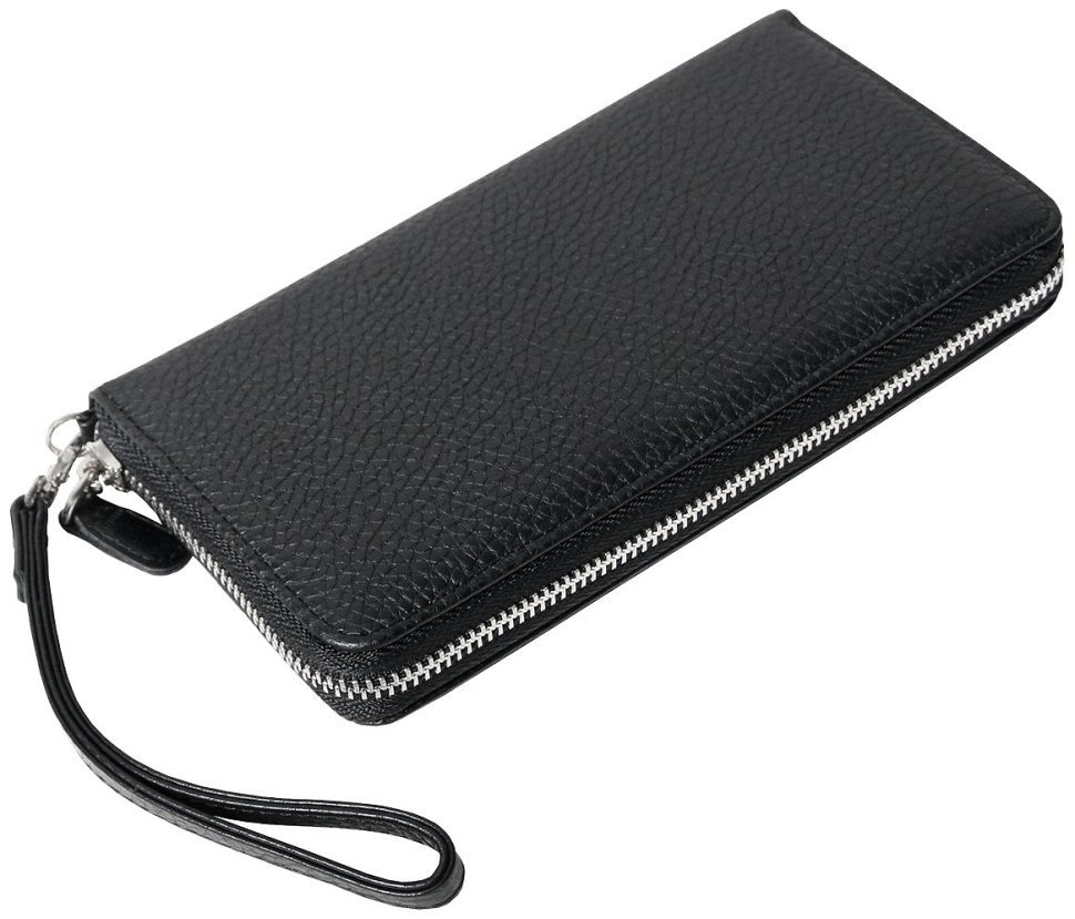 Черный клатч на молнии из зернистой кожи Vip Collection 102641 фото №2 Черный клатч на молнии из зернистой кожи Vip Collection 102641 modnotak фото №2