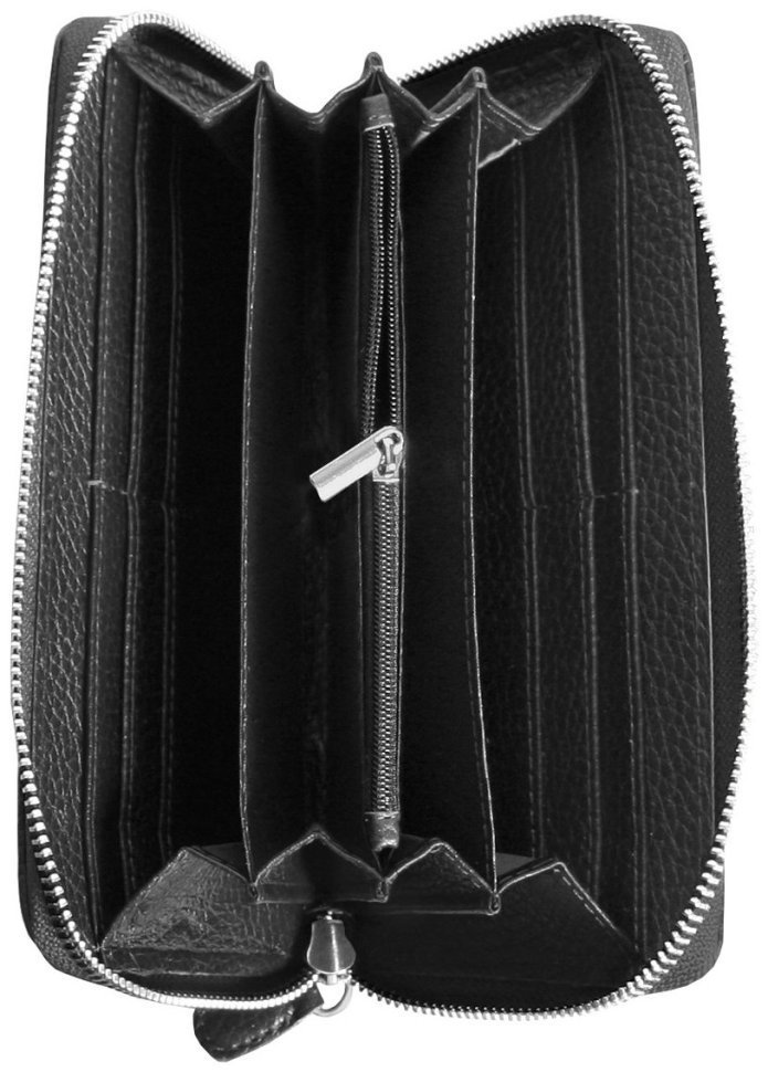 Черный клатч на молнии из зернистой кожи Vip Collection 102641 фото №4 Черный клатч на молнии из зернистой кожи Vip Collection 102641 modnotak фото №4