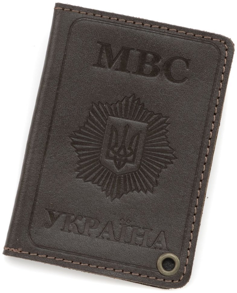 Обложка кожаная для удостоверения МВС (Міністерство внутрішніх справ України) 103341 темно-коричневая фото №1 Обложка кожаная для удостоверения МВС (Міністерство внутрішніх справ України) 103341 темно-коричневая modnotak фото №1