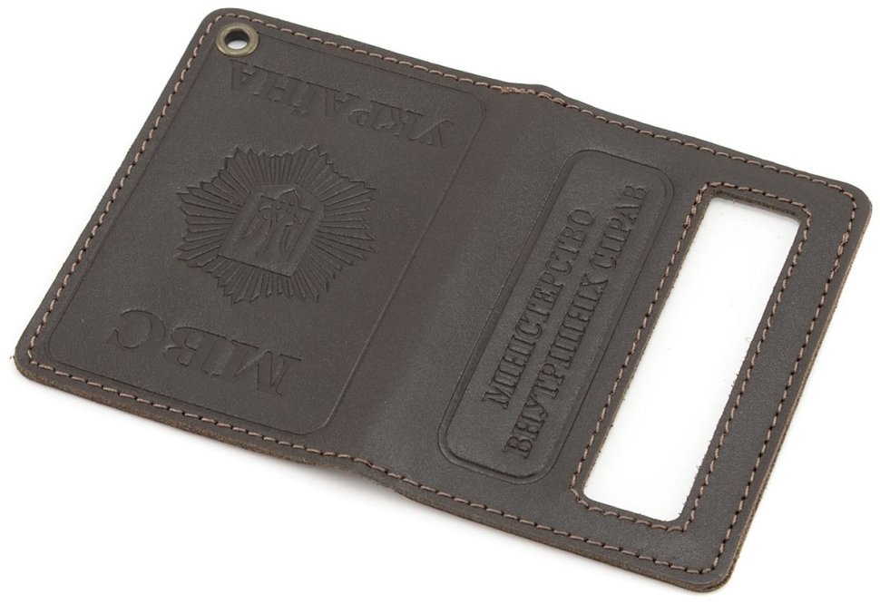 Обложка кожаная для удостоверения МВС (Міністерство внутрішніх справ України) 103341 темно-коричневая фото №4 Обложка кожаная для удостоверения МВС (Міністерство внутрішніх справ України) 103341 темно-коричневая modnotak фото №4