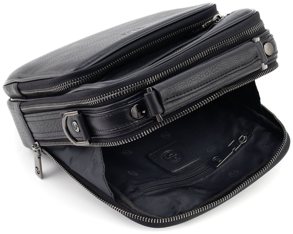 Мужская вертикальная кожаная сумка с ручкой H.T Leather (10000) modnotak фото №11