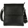 Чорна чоловіча сумка-месенджер на плече з натуральної шкіри Tiding Bag (15741) - 1