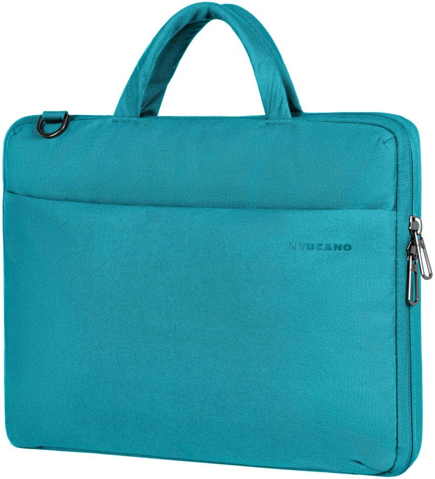 Компактная женская сумка из полиэстера для ноутбука до 14" голубого цветаTucano Darkolor 103541 modnotak фото №2