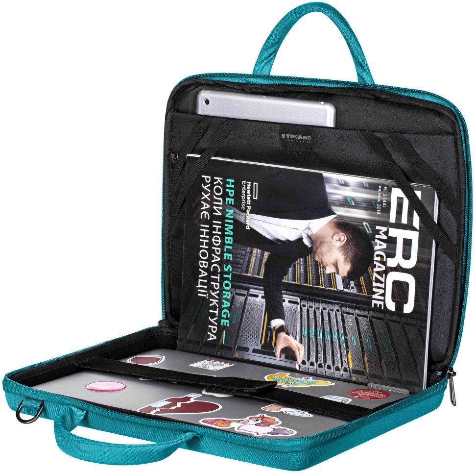 Компактная женская сумка из полиэстера для ноутбука до 14" голубого цветаTucano Darkolor 103541 modnotak фото №10