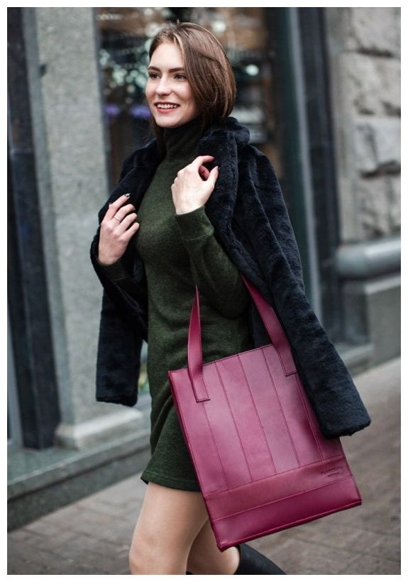 Бордова сумка шоппер з натуральної шкіри з ручками BlankNote Бетсі (12640) фото №7 Бордова сумка шоппер з натуральної шкіри з ручками BlankNote Бетсі (12640) modnotak фото №7