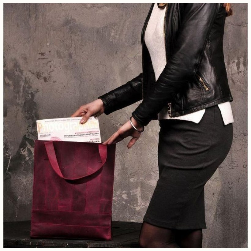 Бордова сумка шоппер з натуральної шкіри з ручками BlankNote Бетсі (12640) фото №10 Бордова сумка шоппер з натуральної шкіри з ручками BlankNote Бетсі (12640) modnotak фото №10