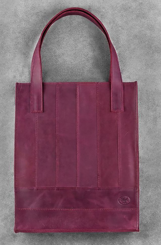Бордовая сумка шоппер из натуральной кожи с ручками BlankNote Бэтси (12640)