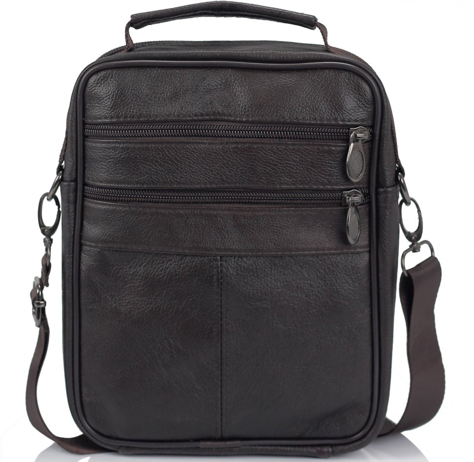 Коричнева недорога чоловіча сумка-барсетка з натуральної шкіри HD Leather (15809)