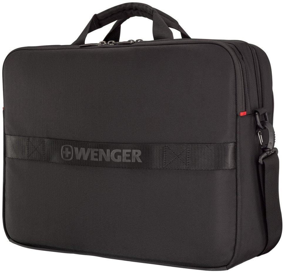 Деловая текстильная сумка для ноутбука до 17" с фиксатором Pass-Thru Wenger XE Brief черная 103641 modnotak фото №3
