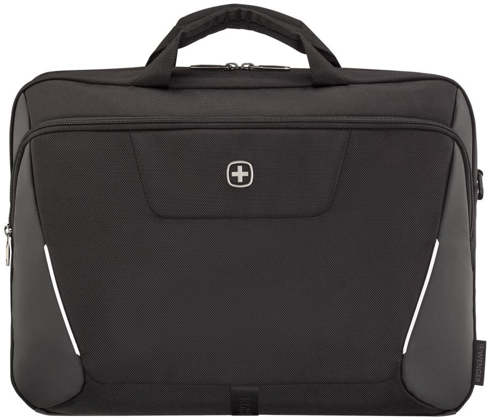 Деловая текстильная сумка для ноутбука до 17" с фиксатором Pass-Thru Wenger XE Brief черная 103641 modnotak фото №8