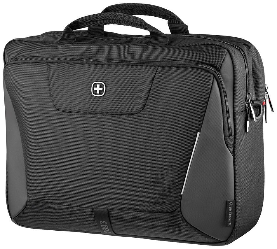 Деловая текстильная сумка для ноутбука до 17" с фиксатором Pass-Thru Wenger XE Brief черная 103641 modnotak фото №10