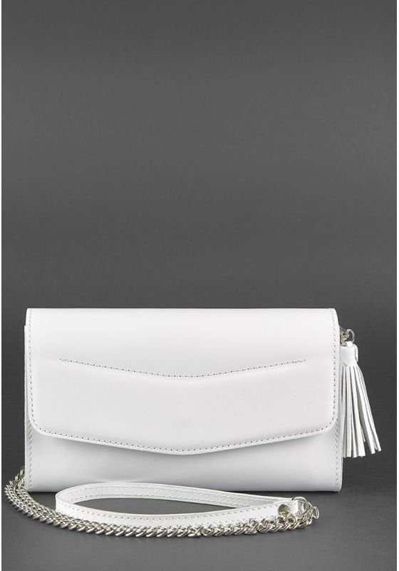 Женская сумка белого цвета из натуральной кожи BlankNote Элис (12695)
