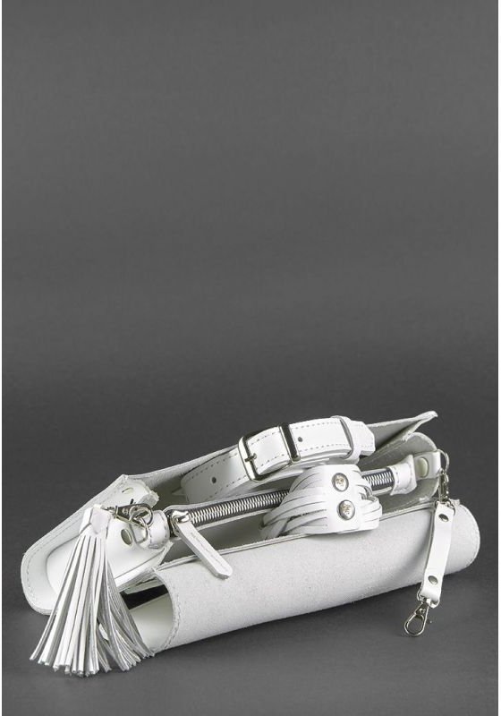 Женская сумка белого цвета из натуральной кожи BlankNote Элис (12695)