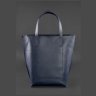 Темно-синя вертикальна сумка шоппер з гладкої шкіри BlankNote D.D. (12726) - 4
