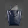 Темно-синя вертикальна сумка шоппер з гладкої шкіри BlankNote D.D. (12726) - 5