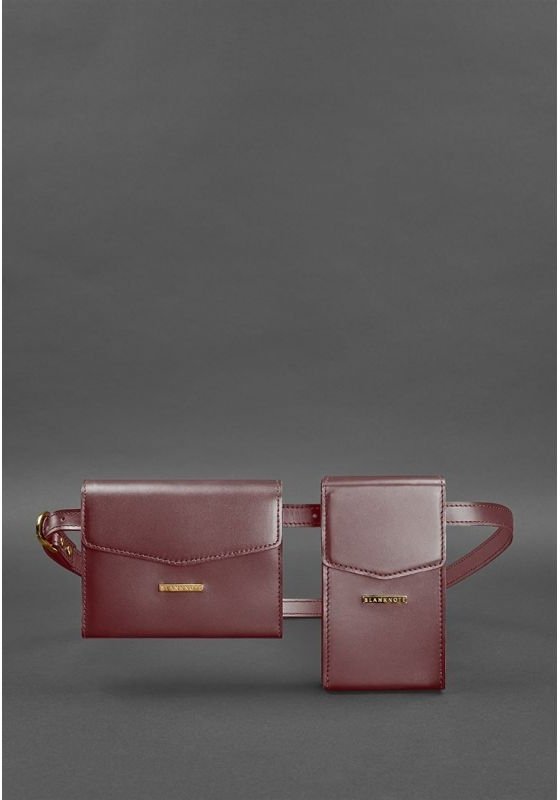 Женские сумки кроссбоди бордового цвета ручной работы из кожи BlankNote Mini (12806)