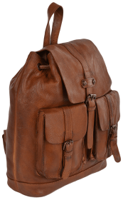 Вместительный рюкзак из натуральной кожи рыжего цвета Ashwood 94141 (Великобритания)