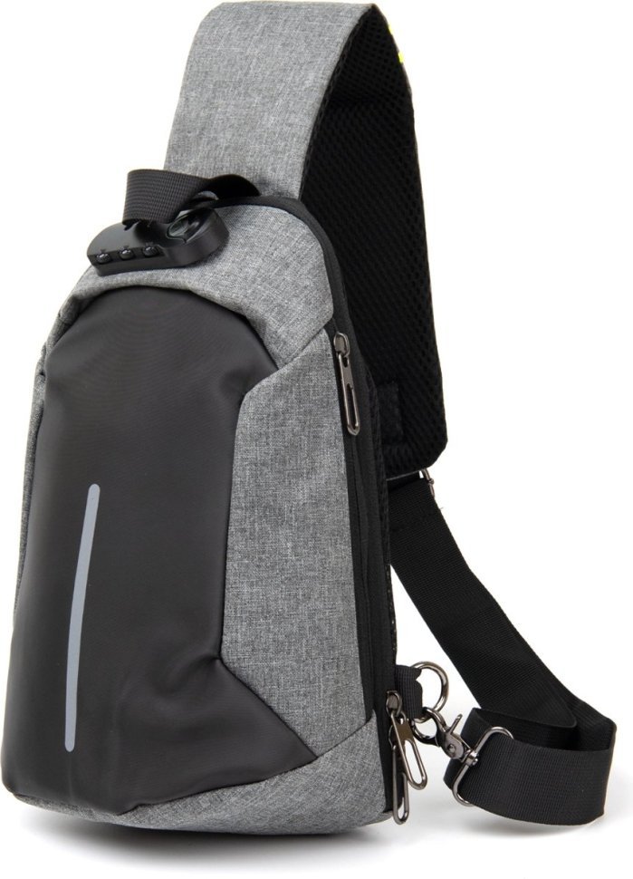 Текстильная эргономичная сумка-рюкзак через плечо с кодовым замком Vintage (20554)