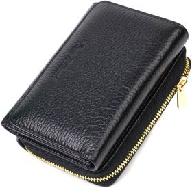 Чорний жіночий шкіряний гаманець потрійного додавання з монетницею Tony Bellucci (2422024)