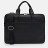 Деловой кожаный портфель через плечо для мужчин с отделением для ноутбука до 15" Borsa Leather 104541 черный modnotak фото - 2
