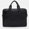 Деловой кожаный портфель через плечо для мужчин с отделением для ноутбука до 15" Borsa Leather 104541 черный modnotak фото - 3