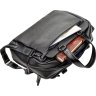 Солидная мужская сумка-портфель на два отдела из натуральной кожи черного цвета SHVIGEL (11123) - 7