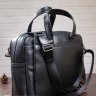 Солидная мужская сумка-портфель на два отдела из натуральной кожи черного цвета SHVIGEL (11123) - 10