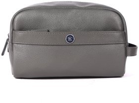 Косметичка мужская из кожи флотар на 1 отделение Brampton London серого цвета 94541