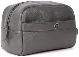 Косметичка мужская из кожи флотар на 1 отделение Brampton London серого цвета 94541