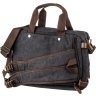 Оригинальная мужская сумка-трансформер из черного текстиля Vintage (20144) - 3