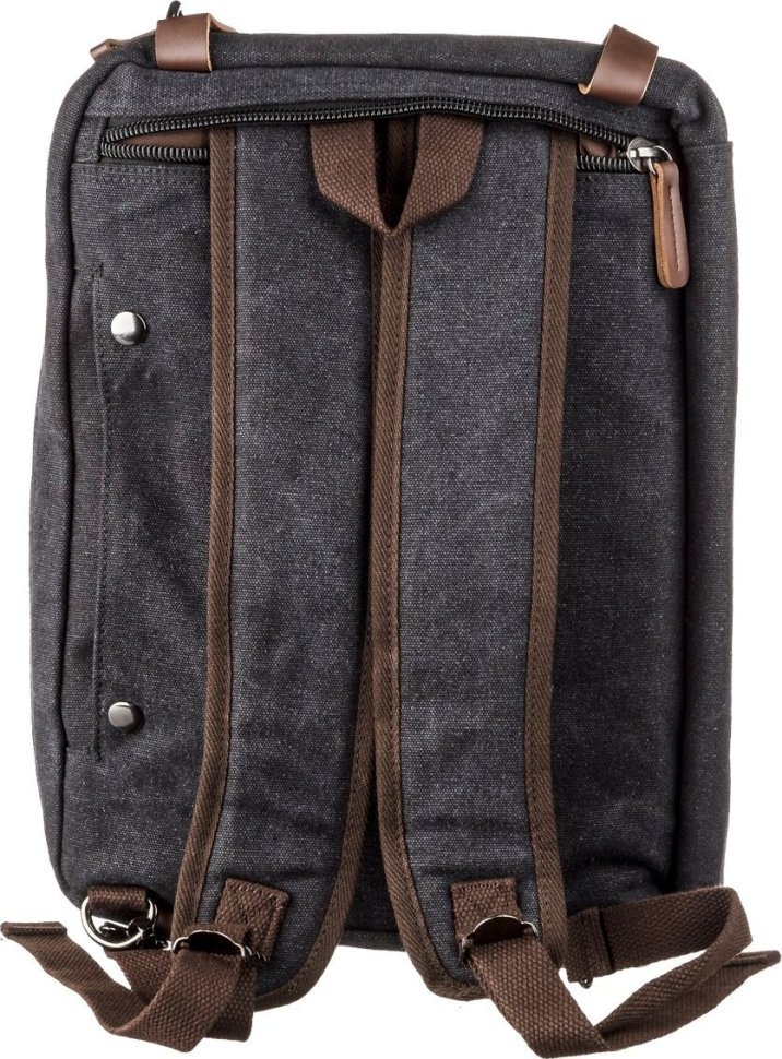 Оригинальная мужская сумка-трансформер из черного текстиля Vintage (20144) фото №4 Оригинальная мужская сумка-трансформер из черного текстиля Vintage (20144) modnotak фото №4